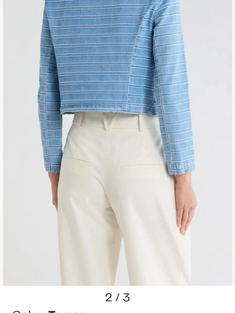 New L'AGENCE Blue Striped Cropped Double-Breasted Jacket Blazer